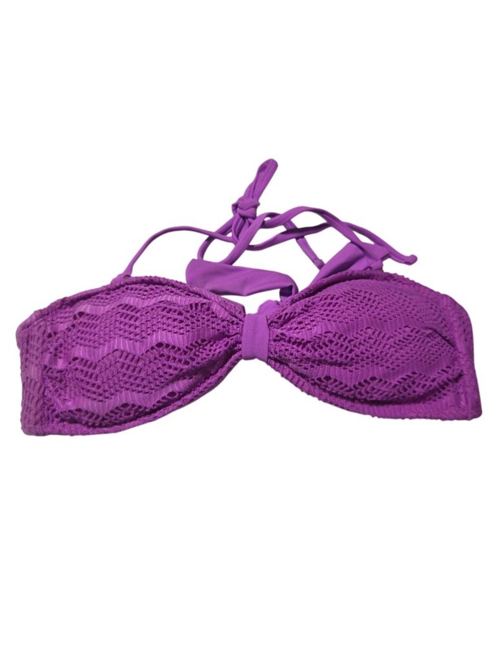 Arizona Jean Co Purple Crochet Bikini Top Size Medium Swimwear Swimsuit Beach